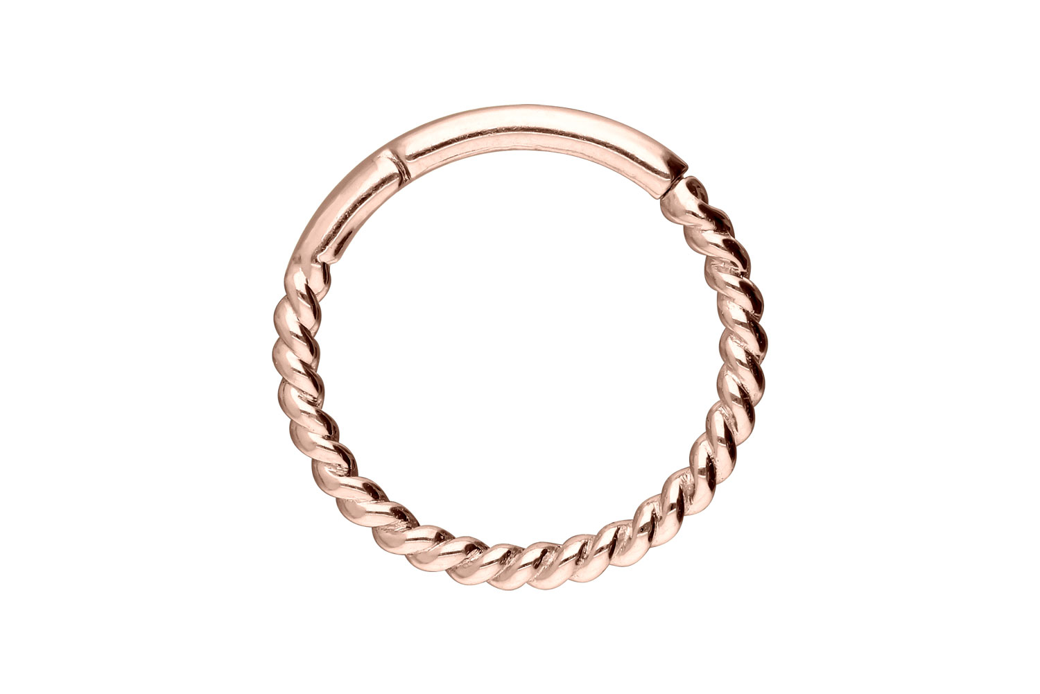 18 Karat Gold Segmentring Clicker Piercing GEDREHT